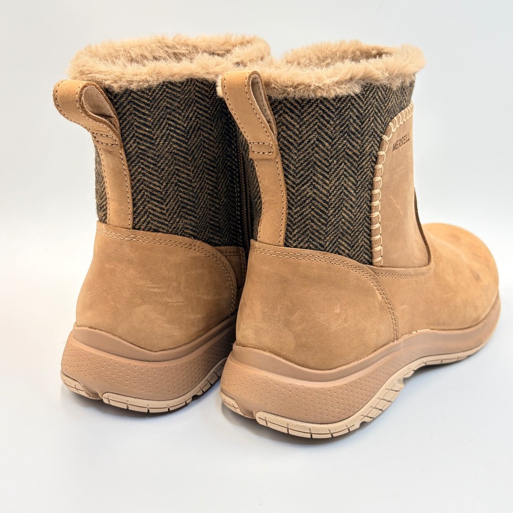Merrell Women's 9.5 Encore Ice 5 Mid Zip Otter Waterproof Faux Fur Fleece Lined - Picture 3 of 13